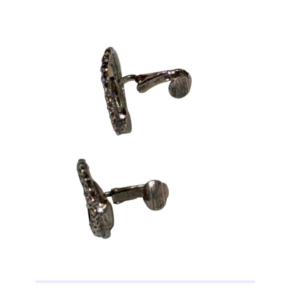 Vintage AVON silver Marcasite clip on swirl earrings - Picture 8 of 13